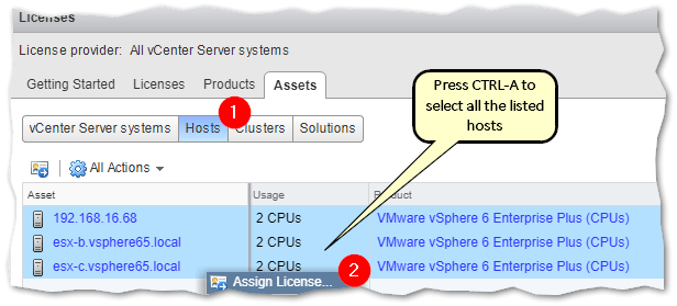vcenter cannot complete the license assignment operation