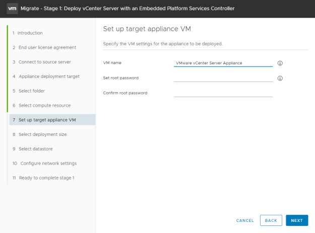 Deploy vCenter Server with an Embedded Platform Services Controller